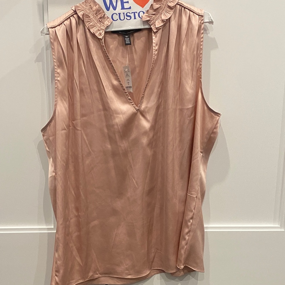 White House Black Market Blush Sleeveless Blouse